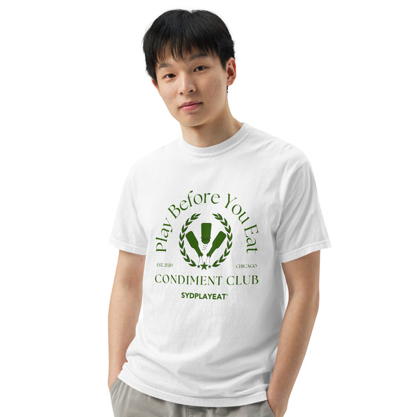 Condiment Club "Play Before You Eat" - Unisex Garment-Dyed Heavyweight T-Shirt