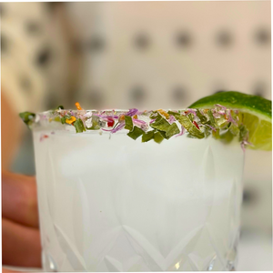 Truffle Margarita Salt Rim with Chive Blossoms