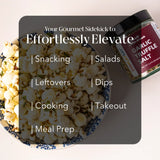 How to use SydPlayEat SydSalt Garlic Breath Snacking Leftovers Cooking Meal Prep Salads Dips Takeout